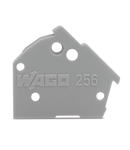 End plate; snap-fit type; 1 mm thick; gray