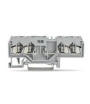 4-conductor carrier terminal block; for DIN-rail 35 x 15 and 35 x 7.5; 2.5 mm²; CAGE CLAMP®; 2,50 mm²; gray