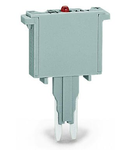 Fuse plug; with soldered miniature fuse; with indicator lamp; LED (red); DC 15 - 30 V; 500 mA FF; 5 mm wide; gray