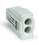 PUSH WIRE® connector for junction boxes; for solid and stranded conductors; for Ex applications; max. 2.5 mm²; 2-conductor; light gray housing; light gray cover; Surrounding air temperature: max 60°C; 2,50 mm²