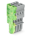 1-conductor female plug; 4 mm²; 4-pole; 4,00 mm²; green-yellow, gray