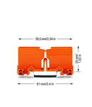 Suport pentru montaj pe sina  clema rapida  773  2.5 mm² / 4 mm² / 6 mm²;  orange