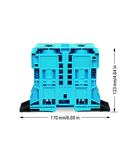 2-conductor through terminal block; 185 mm²; lateral marker slots; with fixing flanges; POWER CAGE CLAMP; 185,00 mm²; blue