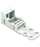 Mounting carrier; for 2-conductor terminal blocks; 221 Series - 4 mm²; with snap-in mounting foot for horizontal mounting; white