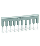 Comb-style jumper bar; insulated; 10-way; IN = IN terminal block; gray