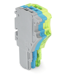 1-conductor female plug; 1.5 mm²; 3-pole; 1,50 mm²; gray, blue, green-yellow