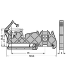 Busbar carrier; for busbars Cu 10 mm x 3 mm; no contact to DIN rail; insulated; gray