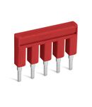 Push-in type jumper bar; insulated; 5-way; Nominal current 25 A; red