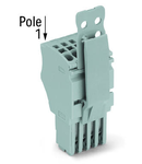 1-conductor female plug; Strain relief plate; 1.5 mm²; 10-pole; 1,50 mm²; gray