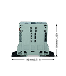 2-conductor through terminal block; 95 mm²; lateral marker slots; with fixing flanges; POWER CAGE CLAMP; 95,00 mm²; gray