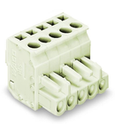 1-conductor female plug; angled; 100% protected against mismating; 2.5 mm²; Pin spacing 5 mm; 4-pole; 2,50 mm²; light gray