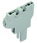 Start module for 2-conductor female connector; with integrated end plate; 4 mm²; 1-pole; 4,00 mm²; gray
