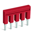 Push-in type jumper bar; insulated; 8-way; Nominal current 25 A; red