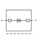 Component plug; for carrier terminal blocks; 2-pole; with diode 1N4007; anode, left side; 5.2 mm wide; Operating temperature 85°C max.; gray