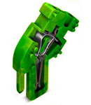 End module for 1-conductor female connector; angled; 4 mm²; 1-pole; 4,00 mm²; green-yellow