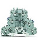 Triple-deck terminal block; Shield/through/through terminal block; Shield/N/L; without marker carrier; for DIN-rail 35 x 15 and 35 x 7.5; 2.5 mm²; Push-in CAGE CLAMP®; 2,50 mm²; gray