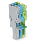 1-conductor female plug; 4 mm²; 3-pole; 4,00 mm²; gray, blue, green-yellow