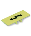 Protective warning marker; with high-voltage symbol, black; yellow