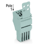 1-conductor female plug; Strain relief plate; 1.5 mm²; 3-pole; 1,50 mm²; gray