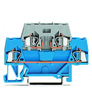 Double-deck terminal block; for DIN-rail 35 x 15 and 35 x 7.5; 2.5 mm²; CAGE CLAMP®; 2,50 mm²; blue/gray