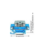 Double-deck terminal block; for DIN-rail 35 x 15 and 35 x 7.5; 2.5 mm²; CAGE CLAMP®; 2,50 mm²; blue/gray