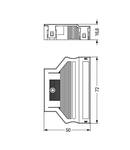 Strain relief housing; 6-pole; for 2 cables; 8.5 … 13.5 mm; 55 mm; black