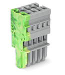 1-conductor female plug; 4 mm²; 5-pole; 4,00 mm²; green-yellow, gray