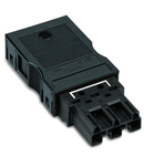 Shorting plug; with assembled strain relief housing; 3-pole; Cod. A; Bridge L-N; 4,00 mm²; black