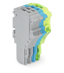 1-conductor female plug; 1.5 mm²; 4-pole; 1,50 mm²; gray, blue, green-yellow