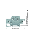 Double-deck terminal block; for DIN-rail 35 x 15 and 35 x 7.5; 2.5 mm²; CAGE CLAMP®; 2,50 mm²; gray/gray