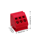 Busbar terminal block; for (10 x 3) mm busbars; 3-pole; without push-buttons; 4 mm²; CAGE CLAMP®; 16,00 mm²; red