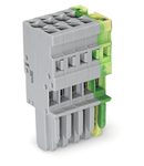1-conductor female plug; 4 mm²; 5-pole; 4,00 mm²; gray, green-yellow