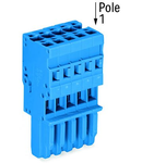 1-conductor female plug; 4 mm²; 6-pole; 4,00 mm²; blue