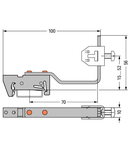 Busbar carrier; for busbars Cu 10 mm x 3 mm; flexible; for DIN 35 rail; gray