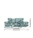 Double-deck carrier terminal block; L/N; for DIN-rail 35 x 15 and 35 x 7.5; 2.5 mm²; Push-in CAGE CLAMP®; 2,50 mm²; gray