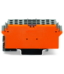 Terminal block for pluggable modules; 6-pole; with 4-conductor terminal blocks; with marker carrier; with orange separator; for DIN-rail 35 x 15 and 35 x 7.5; 2.5 mm²; CAGE CLAMP®; 2,50 mm²; gray