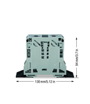 2-conductor through terminal block; 50 mm²; lateral marker slots; with fixing flanges; POWER CAGE CLAMP; 50,00 mm²; gray