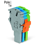1-conductor female plug; 2.5 mm²; 3-pole; 2,50 mm²; green-yellow, blue, gray