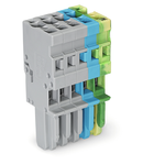 1-conductor female plug; 4 mm²; 5-pole; 4,00 mm²; gray, blue, green-yellow