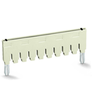 Push-in type jumper bar; insulated; from 1 to 7; Nominal current 18 A; light gray