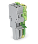 1-conductor female plug; 4 mm²; 3-pole; 4,00 mm²; gray, green-yellow