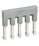 Comb-style jumper bar; insulated; 5-way; IN = IN terminal block; gray