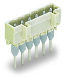 Male connector for rail-mount terminal blocks; 1.2 x 1.2 mm pins; straight; 100% protected against mismating; Pin spacing 5 mm; 3-pole; light gray