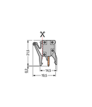 Test plug adapter; suitable for 255, 256, 257 Series PCB terminal blocks; 1-pole; Pin spacing 5 mm / 0.197 in; gray