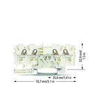 4-conductor shield terminal block; 4 mm²; side and center marking; for DIN-rail 35 x 15 and 35 x 7.5; Push-in CAGE CLAMP®; 4,00 mm²; white