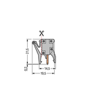 Test plug adapter; suitable for 255, 256, 257 Series PCB terminal blocks; 1-pole; Pin spacing 10 mm / 0.394 in; gray