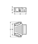 Strain relief housing; 3-pole; with locking clip; for 2 cables; 8.0 … 11.5 mm; 55 mm; black