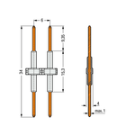 Board-to-Board Link; Pin spacing 6 mm; 1-pole; Length: 34 mm; white