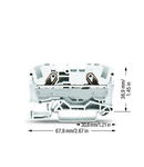 2-conductor shield terminal block; 6 mm²; suitable for Ex e II applications; side and center marking; for DIN-rail 35 x 15 and 35 x 7.5; Push-in CAGE CLAMP®; 6,00 mm²; white