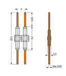 Board-to-Board Link; Pin spacing 3 mm; 1-pole; Length: 20.5 mm; white